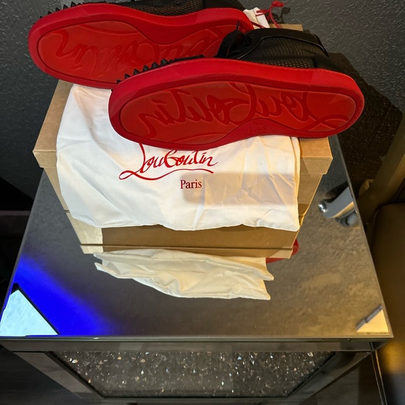 Like new Christian Louboutin Lou Spikes Orlato Flat - calf leather - Picture 4 of 7